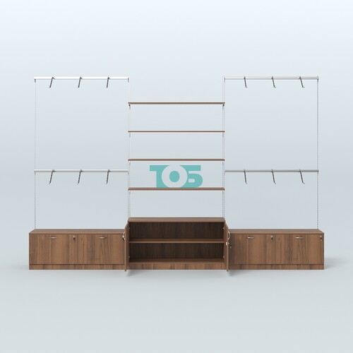 Система Neo Fix №3 с полками из ДСП, поручнями и тумбами T-15 и Т-22