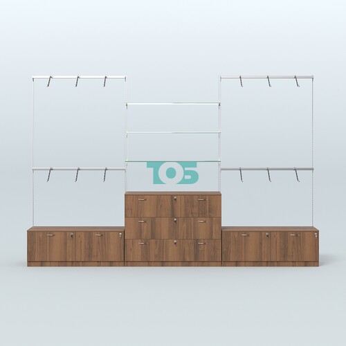 Система Neo Fix со стеклянными полками №4 и тумбами T-15 и Т13