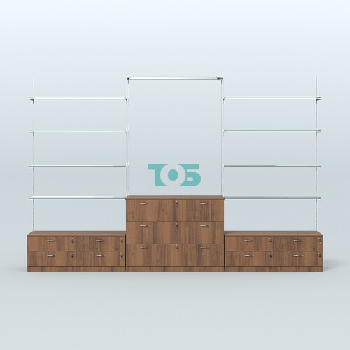 Система Neo Fix с прозрачными полками №6 и тумбами T-12 и Т13