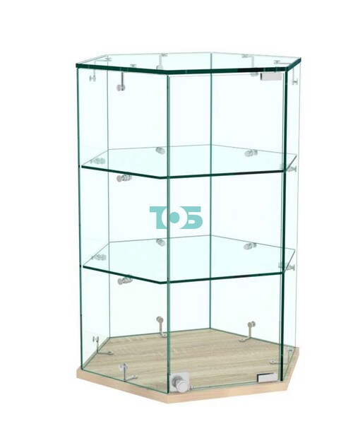 Витрина Истра настольная шестигранная №7 (прозрачная)