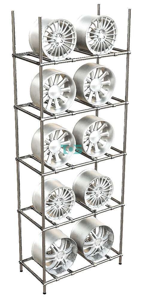 Стеллаж h-2400 для автомобильных дисков отдельностоящий №8 (1 метр)