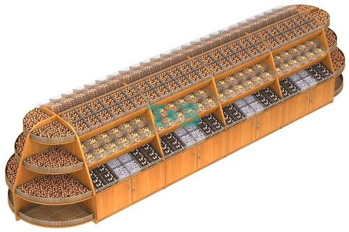 Островной торговый развал для конфет, печенья и орехов ОФК №4-1