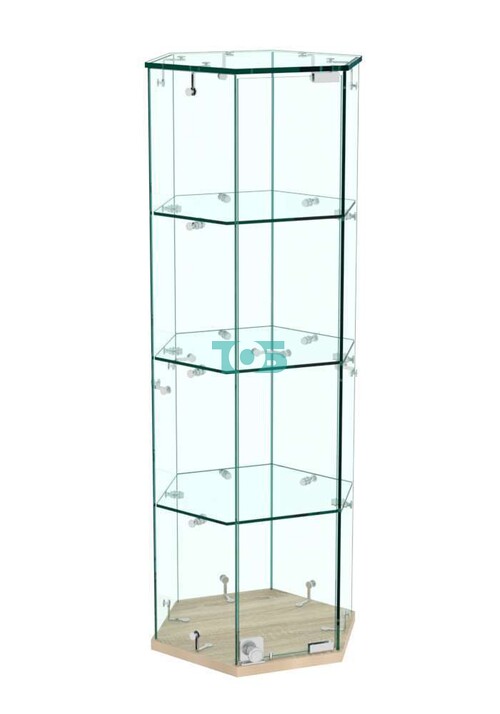 Витрина Истра настольная шестигранная №9  (прозрачная)