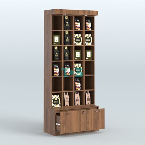 Витрина с ячейками для чая и кофе №1-1 (Т16) - задняя стенка ДВП