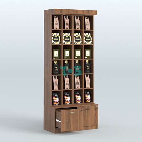 Витрина с двумя выдвижными ящиками для чая и кофе №3-1 (Т20) задняя стенка ДВП