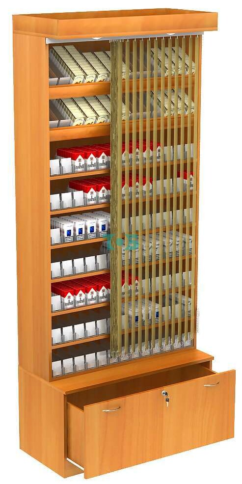 Стеллаж для сигарет с акриловыми диспенсерами T-16