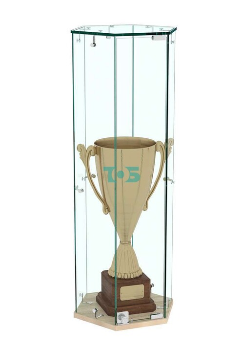 Витрина Истра настольная шестигранная №10  (без полок, прозрачная)