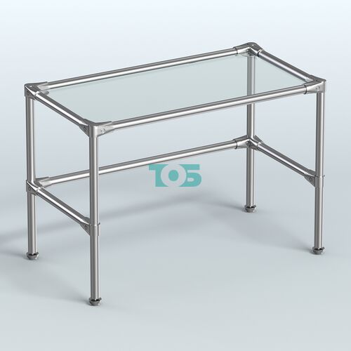 Стол малый D-41 с полкой стекло 8мм (прозрачное)