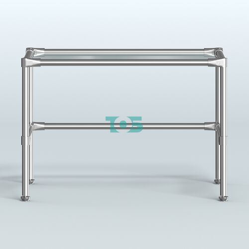 Стол малый D-41 с полкой стекло 8мм (прозрачное)