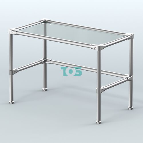 Стол малый D-41 с полкой стекло 8мм (прозрачное)