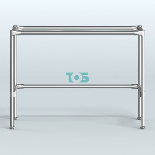 Стол средний D-42 с полкой стекло 6мм (прозрачное)