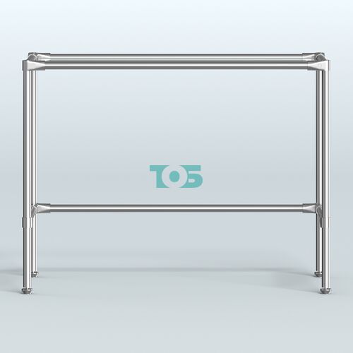 Стол большой D-43 с полкой стекло 8мм (прозрачное)