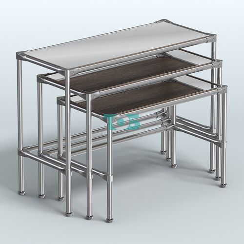Комплект столов №1-5 с полками зеркало 4мм