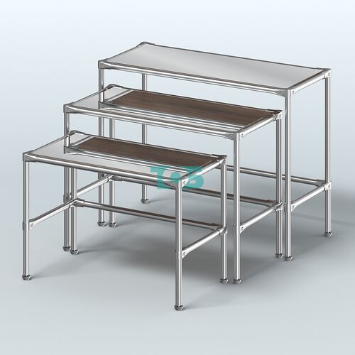 Комплект столов №1-5 с полками зеркало 4мм