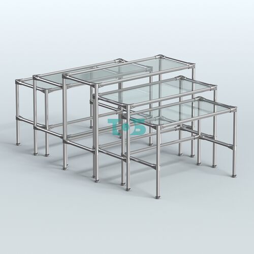 Комплект столов №2-1 с полками стекло 6мм (прозрачное)