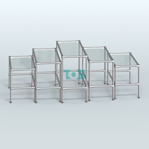 Комплект столов №2-1 с полками стекло 6мм (прозрачное)