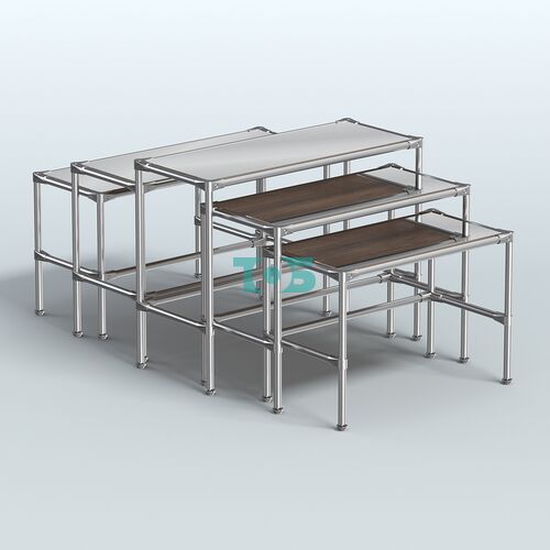 Комплект столов №2-5 с полками зеркало 4мм