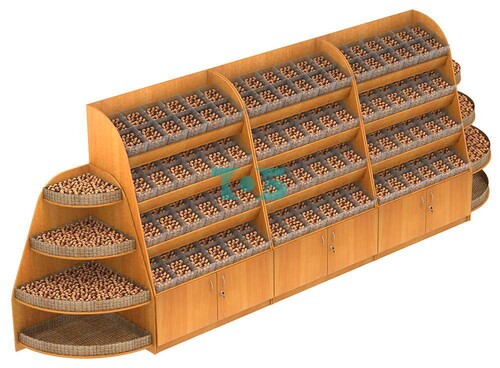 Пристенный торговый развал для конфет, печенья и орехов ОФК №7-2