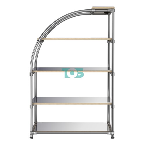 Хромированный стенд универсальный TD-06 (Т) с полками Зеркало 4мм