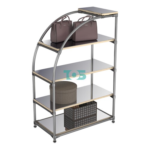 Хромированный стенд универсальный TD-06 (Т) с полками Зеркало 4мм