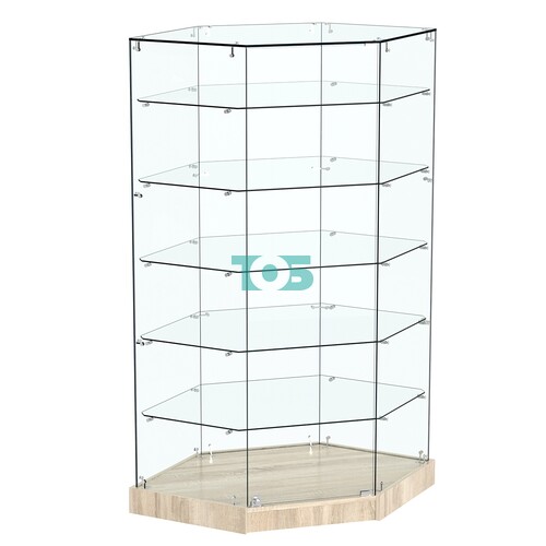 Витрина Хит продаж №513 (угловая шестигранная, закрытая, З/C - стекло)