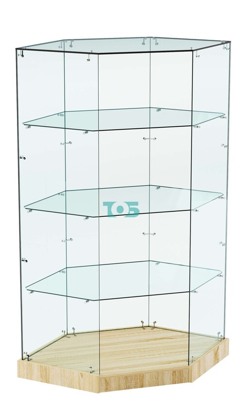 Витрина Хит продаж №14 (угловая шестигранная, открытая, З/C - стекло)