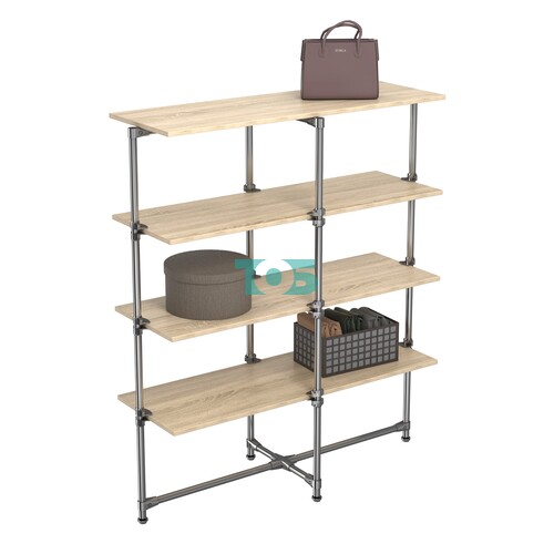 Хромированный стенд Прогресс №1-4 (с полками ДСП 16мм)