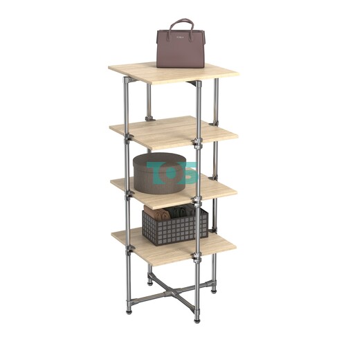 Хромированный стенд Прогресс №2-4 (с полками ДСП 16мм)