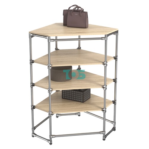 Хромированный стенд Прогресс №3-4 (с полками ДСП 16мм)