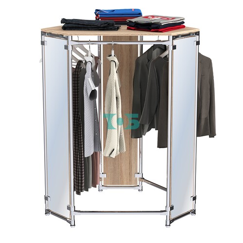 Вешало Прогресс №3-4 демонстрационный (с полкой ДСП 16 мм и зеркалами)