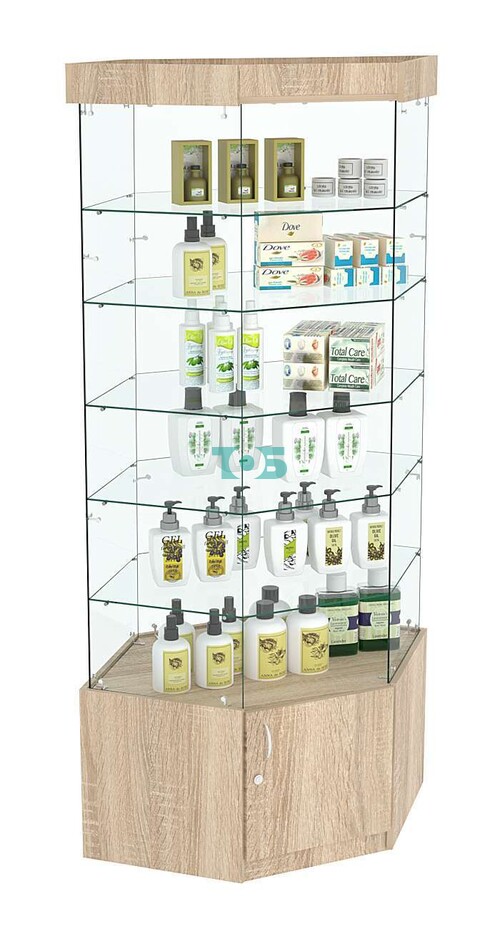 Витрина "Истра" угловая №9117, шестигранная (З.С-стекло), без дверей