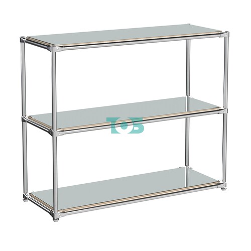 Хромированный стеллаж СТИЛЬ №2г с тремя зеркальными полками