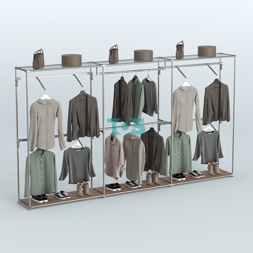 Торговая система ХРОМ без ДСП 3600 мм с поручнями №2