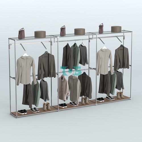 Торговая система ХРОМ без ДСП 3600 мм с поручнями №3