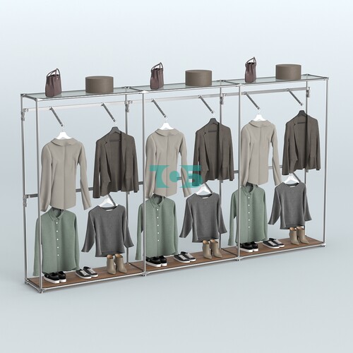 Торговая система ХРОМ без ДСП 3600 мм с поручнями №4