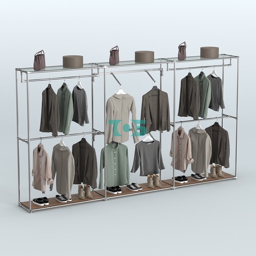 Торговая система ХРОМ без ДСП 3600 мм с поручнями №5