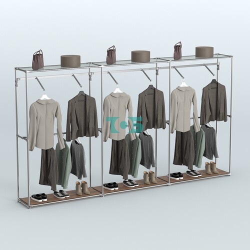 Торговая система ХРОМ без ДСП 3600 мм с поручнями №7