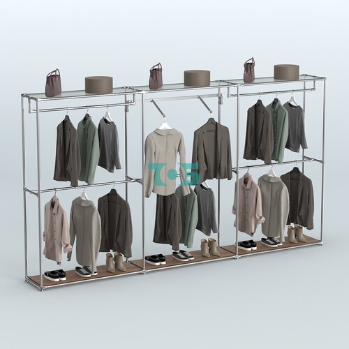 Торговая система ХРОМ без ДСП 3600 мм с поручнями №8