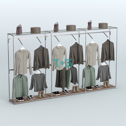 Торговая система ХРОМ без ДСП 3600 мм с поручнями №9