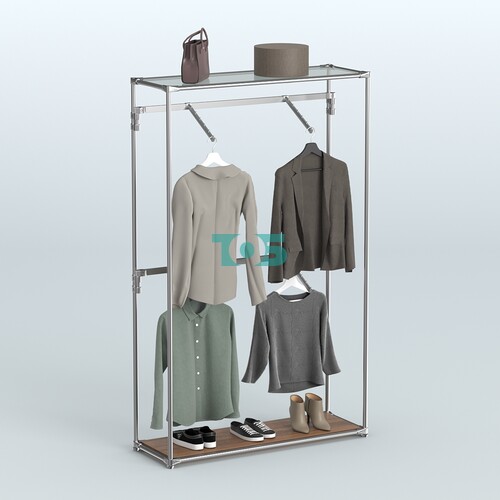 Торговая система ХРОМ без ДСП 1200 мм с поручнями №3