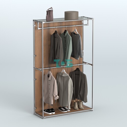 Торговая система ХРОМ (задняя стенка - ДСП) 1200 мм с поручнями №1