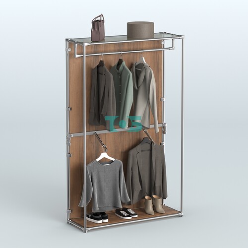 Торговая система ХРОМ (задняя стенка - ДСП) 1200 мм с поручнями №2