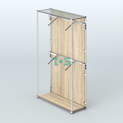 Торговая система ХРОМ (задняя стенка - ДСП) 1200 мм с поручнями №3