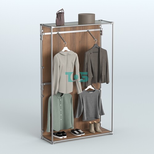 Торговая система ХРОМ (задняя стенка - ДСП) 1200 мм с поручнями №3