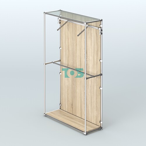 Торговая система ХРОМ (задняя стенка - ДСП) 1200 мм с поручнями №4