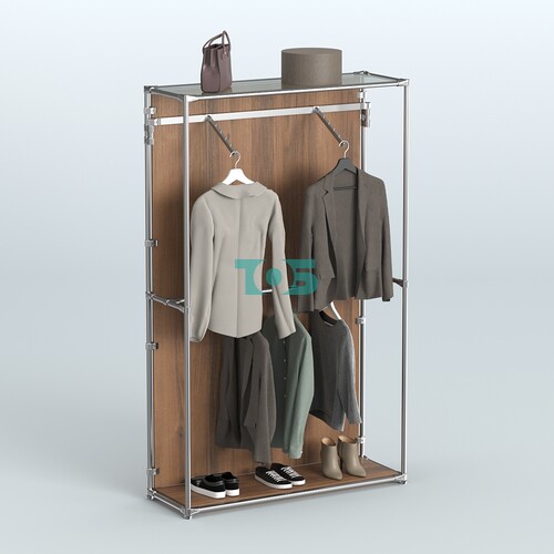 Торговая система ХРОМ (задняя стенка - ДСП) 1200 мм с поручнями №4