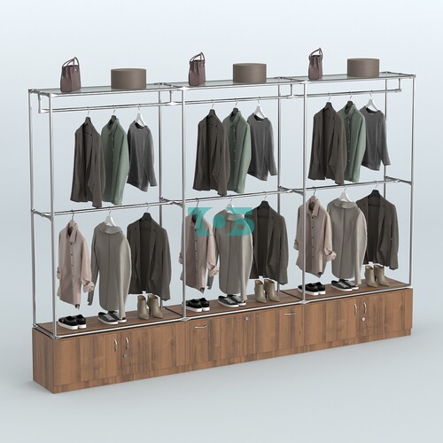 Торговая система ХРОМ без ДСП 3600 мм №1 с тумбами Т-11, Т-21 и поручнями