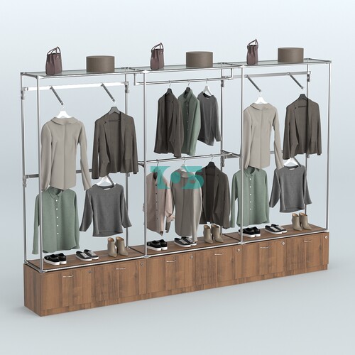 Торговая система ХРОМ без ДСП 3600 мм №2 с тумбами Т-15 и поручнями