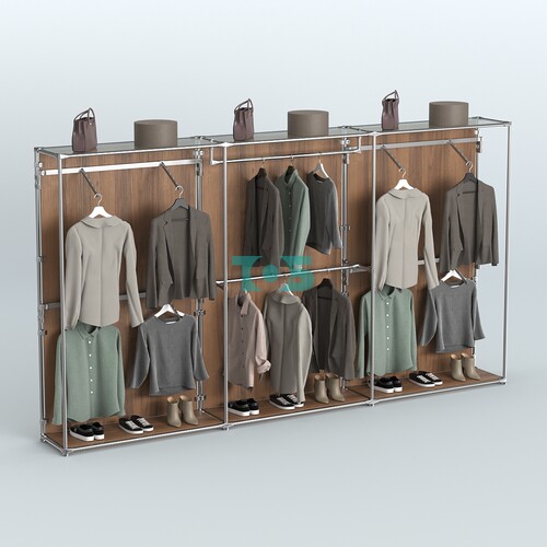 Торговая система ХРОМ (задняя стенка - ДСП) 3600 мм с поручнями №2