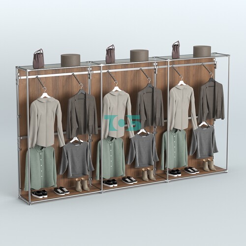 Торговая система ХРОМ (задняя стенка - ДСП) 3600 мм с поручнями №4